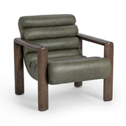 Classic Home Dahlia Accent Chair with plush upholstered seat and wooden legs, stylish and comfortable for living rooms.