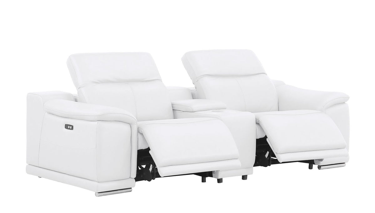 2679 - Power Reclining Sofa, Console Loveseat & Chair Set In Genuine Leather (6 Recliners)