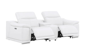 2679 - Power Reclining Sofa, Console Loveseat & Chair Set In Genuine Leather (6 Recliners)