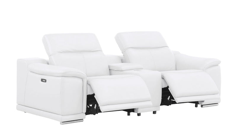2679 - Power Reclining Sofa, Console Loveseat & Chair Set In Genuine Leather (6 Recliners)
