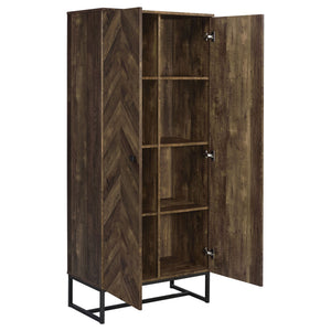 Gunderson - 8 Shelf Accent Cabinet - Oak