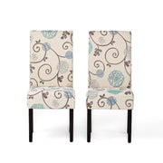 Contemporary Dining Chair Set With Rubberwood Legs - White / Blue - R&R Furniture Gallery (Fountain Valley, CA)