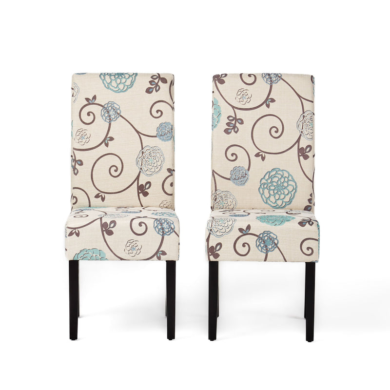 Contemporary Dining Chair Set With Rubberwood Legs - White / Blue - R&R Furniture Gallery (Fountain Valley, CA)