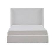 Carmen - King Size Upholstered Wingback Bed - White - R&R Furniture Gallery (Fountain Valley, CA)