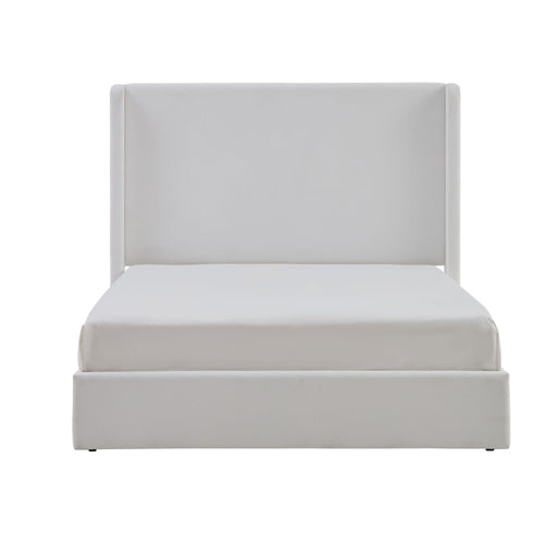 Carmen - King Size Upholstered Wingback Bed - White - R&R Furniture Gallery (Fountain Valley, CA)