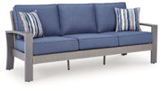 Half Moon Beach - Sofa With Cushion - Blue / Gray - R&R Furniture Gallery (Fountain Valley, CA)