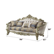Gorsedd - Sofa With 5 Pillows - Fabric & Golden Ivory - R&R Furniture Gallery (Fountain Valley, CA)