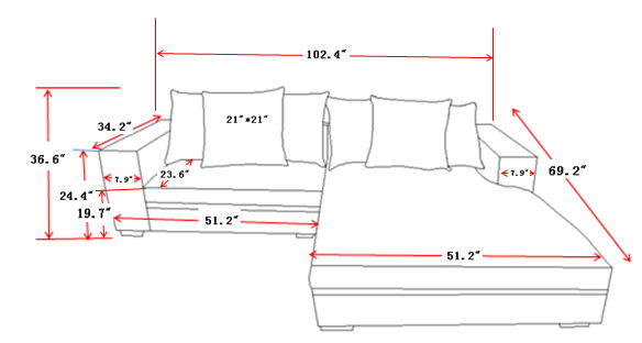 Luxe - Oversized 2 Piece Sectional Couches For Living Room, L Shaped Sofa With Chaise - R&R Furniture Gallery (Fountain Valley, CA)