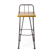 Outdoor Barstool With Angled Metal Legs - Brown - R&R Furniture Gallery (Fountain Valley, CA)
