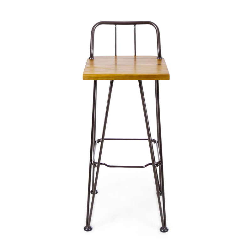 Outdoor Barstool With Angled Metal Legs - Brown - R&R Furniture Gallery (Fountain Valley, CA)