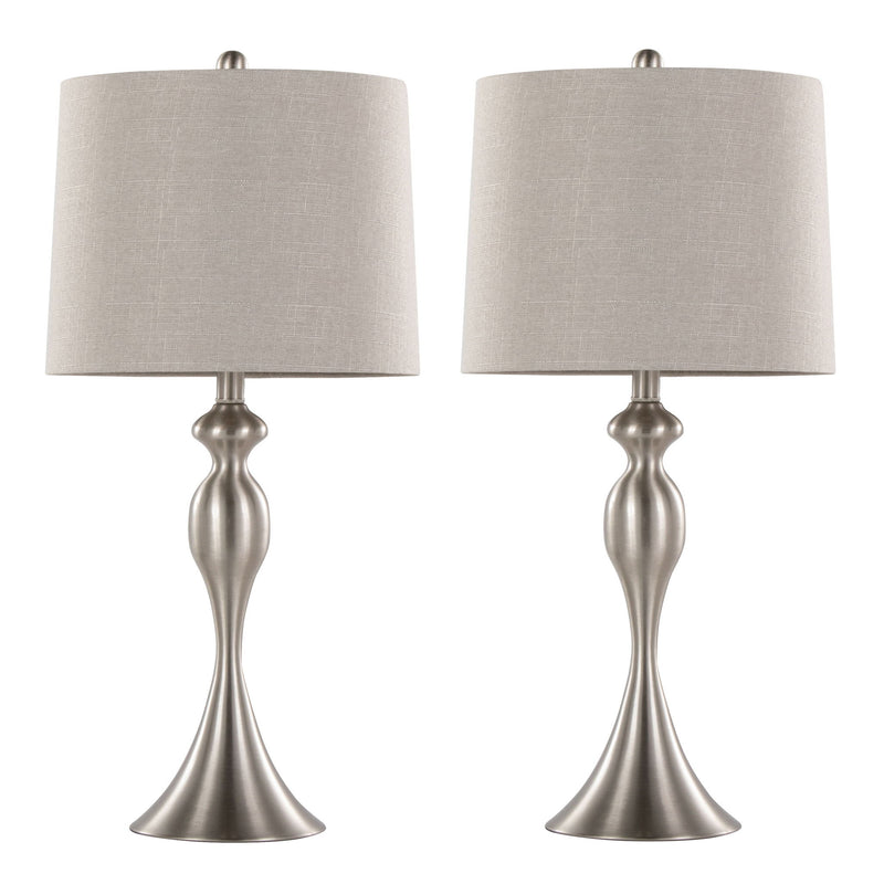 Pair of contemporary Ashland table lamps by Lumi Source, featuring sleek designs and neutral-colored shades for modern home décor.