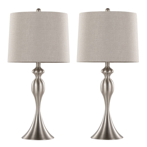 Pair of contemporary Ashland table lamps by Lumi Source, featuring sleek designs and neutral-colored shades for modern home décor.