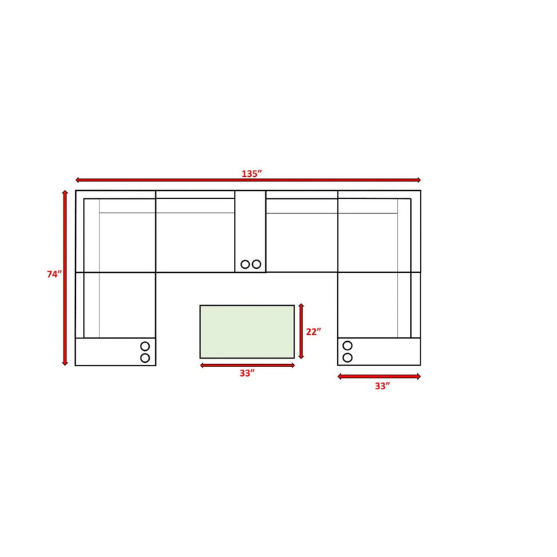 Wicker Outdoor Sectional With Weather Resistant Cushions And Table - R&R Furniture Gallery (Fountain Valley, CA)