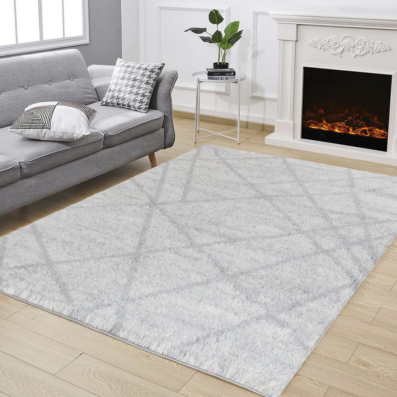Loft Shag - 5' 3" X 7' Polypropylene, Shaggy Area Rug - Gray - R&R Furniture Gallery (Fountain Valley, CA)