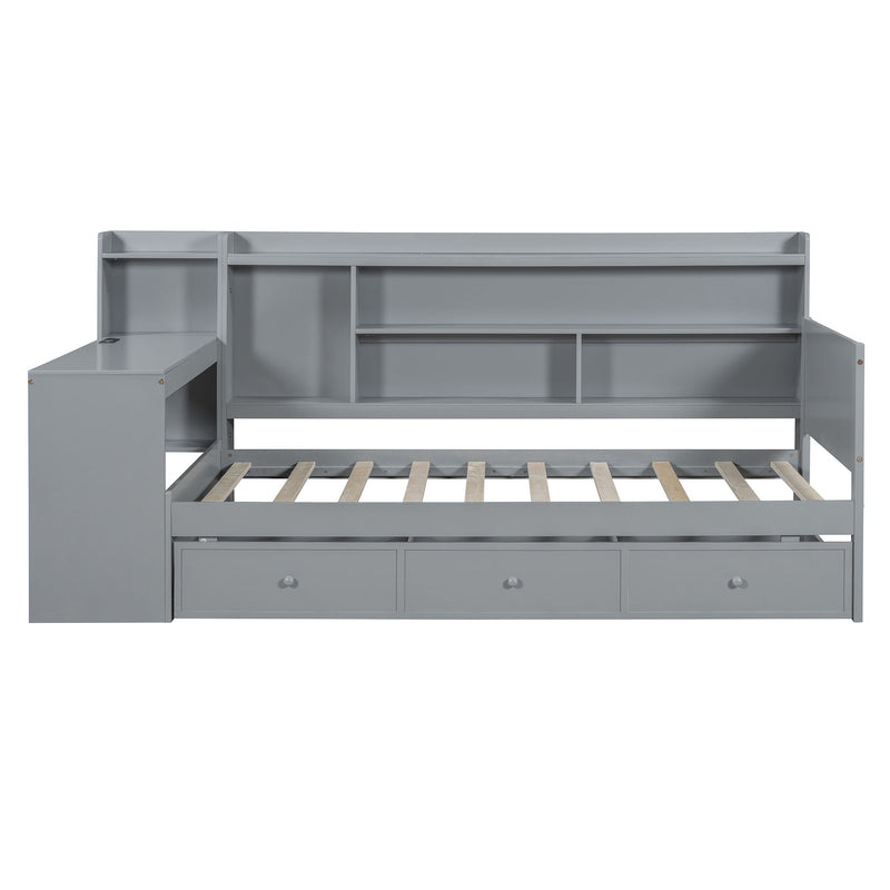 Daybed With 3 Drawers USB Ports And Desk - R&R Furniture Gallery (Fountain Valley, CA)