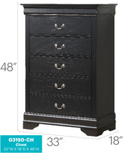 Elegant traditional storage chest by Glory Furniture, accent chest with intricate wood details and spacious interior for home decor.