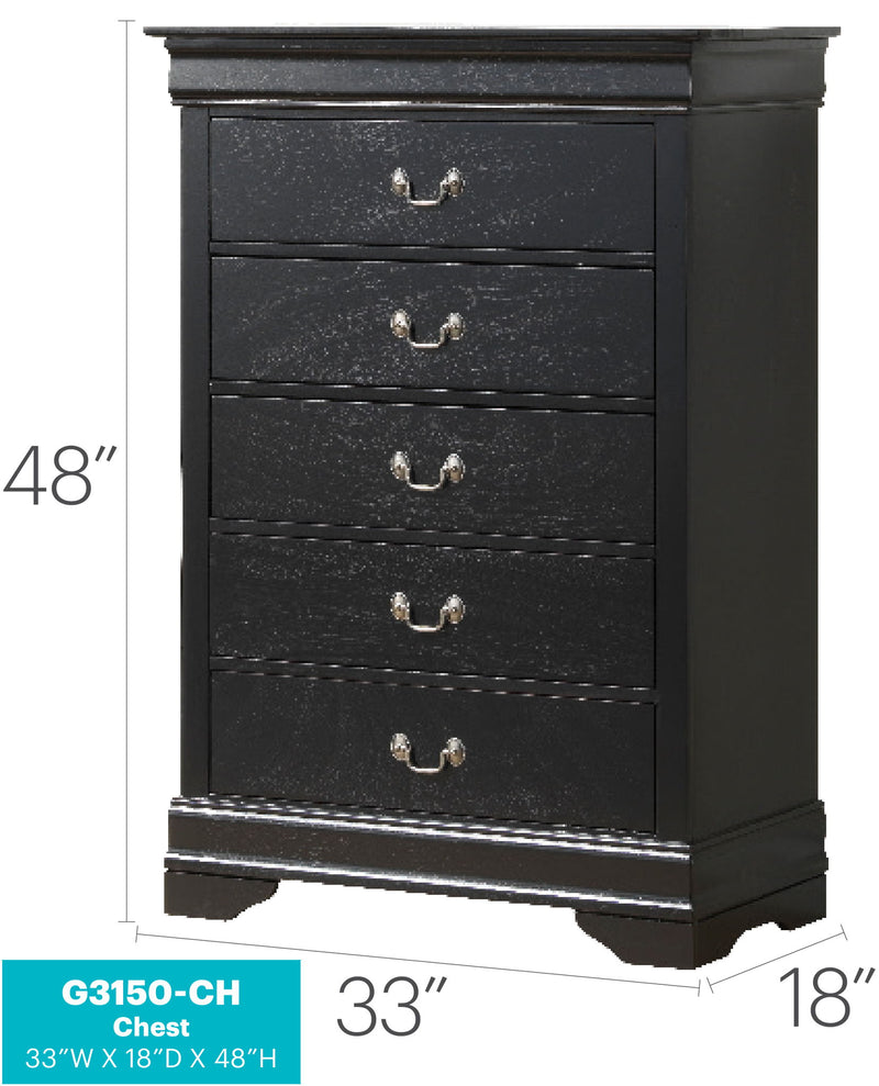 Elegant traditional storage chest by Glory Furniture, accent chest with intricate wood details and spacious interior for home decor.