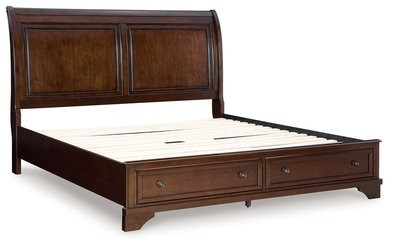 Trellington - King Sleigh Storage Bed - Brown - R&R Furniture Gallery (Fountain Valley, CA)