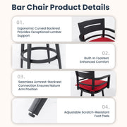 Set of two Life Outside outdoor swivel bar chairs with ergonomic backs and 360-degree rotation, designed for patio or outdoor seating.