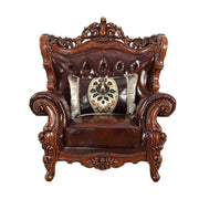 Eustoma - Chair - Cherry Top Grain Leather Match & Walnut - R&R Furniture Gallery (Fountain Valley, CA)