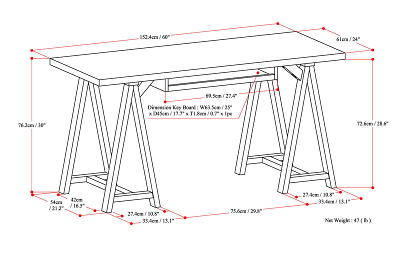 Sawhorse - Handcrafted Desk - R&R Furniture Gallery (Fountain Valley, CA)