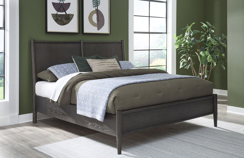 Rockport Oak Wood King-size Platform Bed in Yin