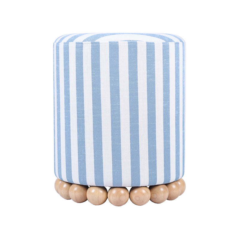 Dex - Striped Linen Ottoman - R&R Furniture Gallery (Fountain Valley, CA)