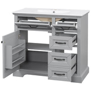 36" Bathroom Vanity With Sink, 2 Tip-Out Drawers, Soft Close Hinges - R&R Furniture Gallery (Fountain Valley, CA)