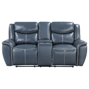 Stanwicke - Motion Reclining Loveseat With Console - Blue