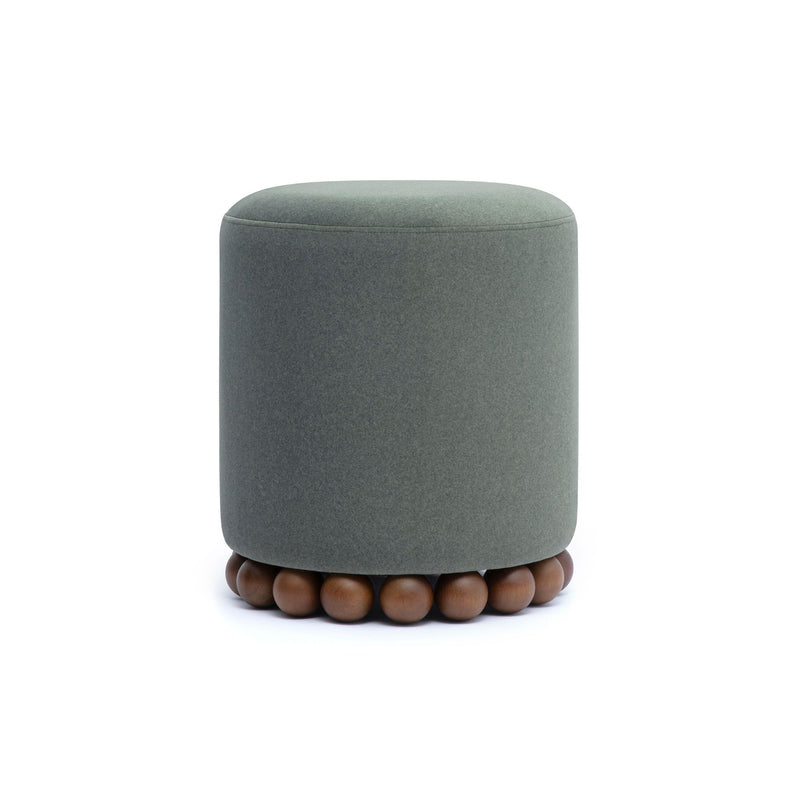 TOV Furniture Dex Performance Vegan Mohair Ottoman upholstered in plush, beige vegan mohair fabric, modern home decor accent.