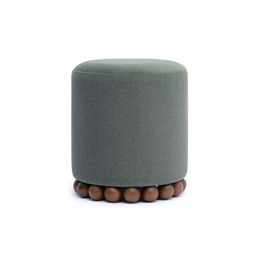 TOV Furniture Dex Performance Vegan Mohair Ottoman upholstered in plush, beige vegan mohair fabric, modern home decor accent.