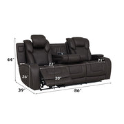 Wendell - Power Motion Sofa With Dropdown Table, Storage, USB & LED - Dark Gray - R&R Furniture Gallery (Fountain Valley, CA)