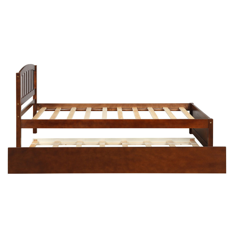 Platform Bed Wood Bed Frame With Trundle - R&R Furniture Gallery (Fountain Valley, CA)