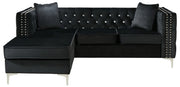 Glory Furniture Paige stationary sectional sofa with chaise, featuring plush cushions and modern design in a living room setting.