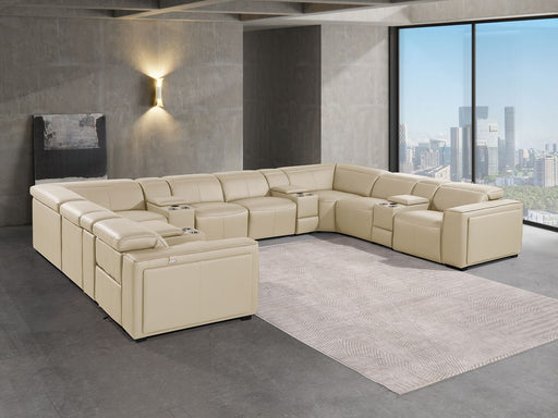 1224 - 12-Piece U-Shaped Sectional Sofa In With 4 Power Recliners & Power Headrests - R&R Furniture Gallery (Fountain Valley, CA)