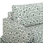 Gertrude TOV Furniture performance linen weave floral sofa displaying a stylish stationary sofa with floral fabric upholstery.