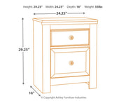 Paxberry - Two Drawer Night Stand - Whitewash - R&R Furniture Gallery (Fountain Valley, CA)