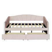 Upholstered Daybed With Two Drawers And Wood Slat - R&R Furniture Gallery (Fountain Valley, CA)