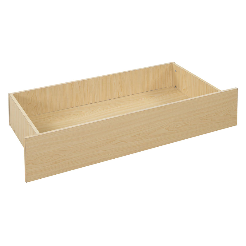DreamHaus storage daybed with fence guardrails, two drawers, and convertible design for independent floor bed and daybed use.