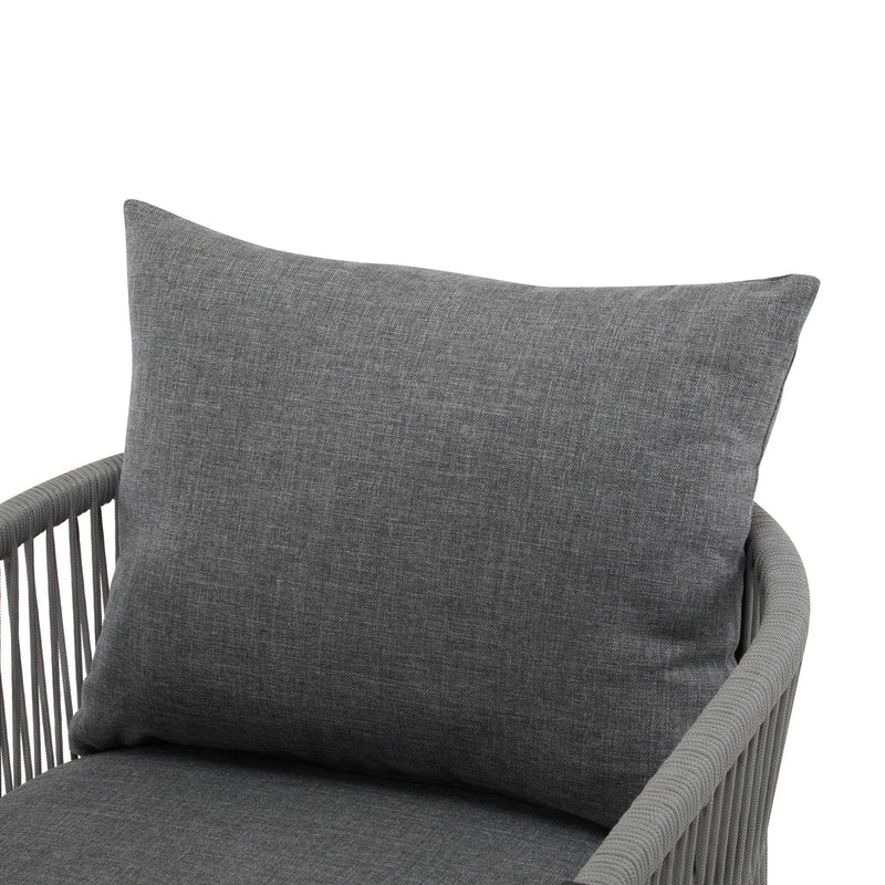Modern Curved Aluminum Lounge Chair With Stylish Rope Weave Design And Cushioned Comfort For Outdoor - R&R Furniture Gallery (Fountain Valley, CA)