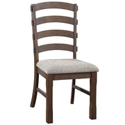 Pascaline - Side Chair (Set of 2) - Gray Fabric, Rustic Brown & Oak - R&R Furniture Gallery (Fountain Valley, CA)