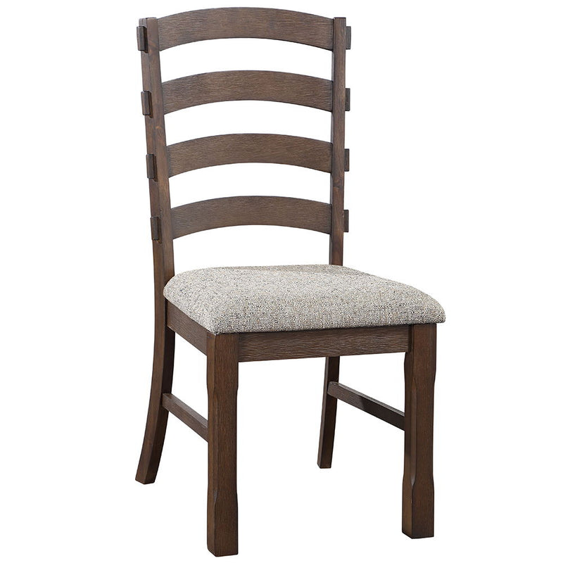 Pascaline - Side Chair (Set of 2) - Gray Fabric, Rustic Brown & Oak - R&R Furniture Gallery (Fountain Valley, CA)