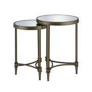 Aditya - Nesting Table - Mirrored & Antique Brass - R&R Furniture Gallery (Fountain Valley, CA)