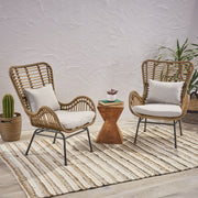 Modern Aesthetic Outdoor Rattan Accent Chair With Metal Legs - R&R Furniture Gallery (Fountain Valley, CA)