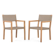 Outdoor Dining Chairs For Patios, Gardens (Set of 2) - Light Brown Multi / Light Teak - R&R Furniture Gallery (Fountain Valley, CA)