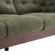 Noble House upholstered 3-seater modern sofa with tufted design, featuring plush cushions and sleek fabric for living room decor.