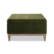 Knox - Square Storage Cocktail Ottoman - Olive Green - R&R Furniture Gallery (Fountain Valley, CA)