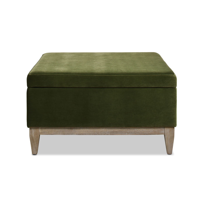 Knox - Square Storage Cocktail Ottoman - Olive Green - R&R Furniture Gallery (Fountain Valley, CA)