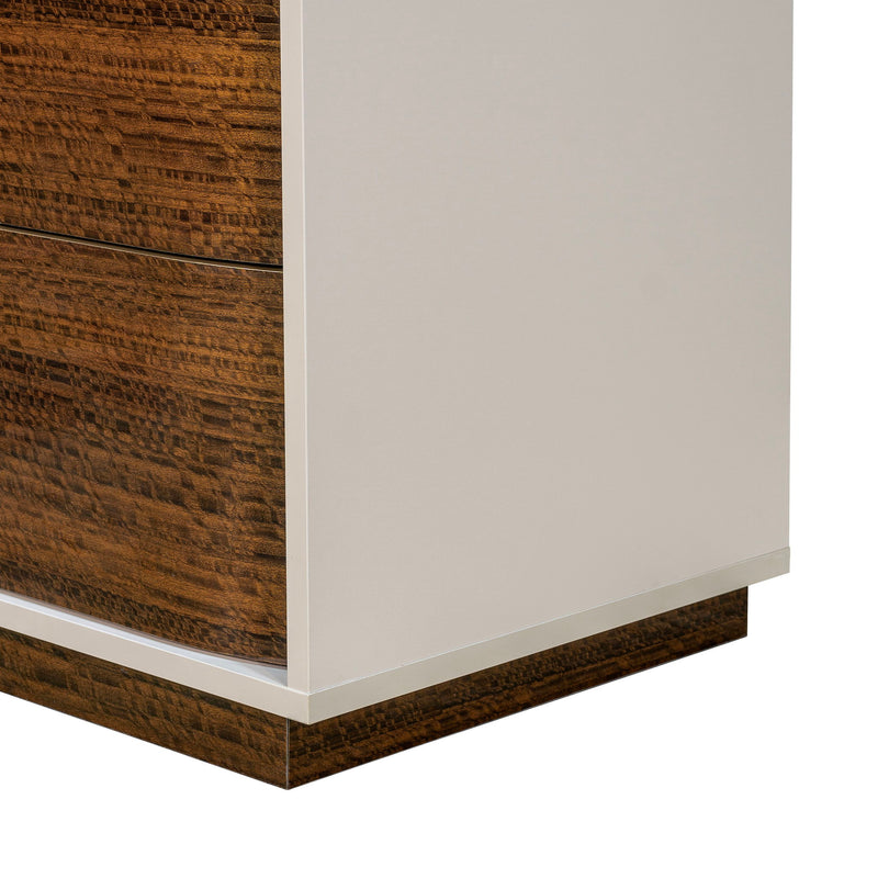 Michael Amini Pavira dresser and mirror set featuring a stylish wooden dresser with a matching mirror, modern and elegant bedroom furniture.
