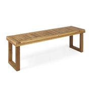 Noble House Nestor bench with wooden seat and metal legs, modern design for entryway or living room seating.